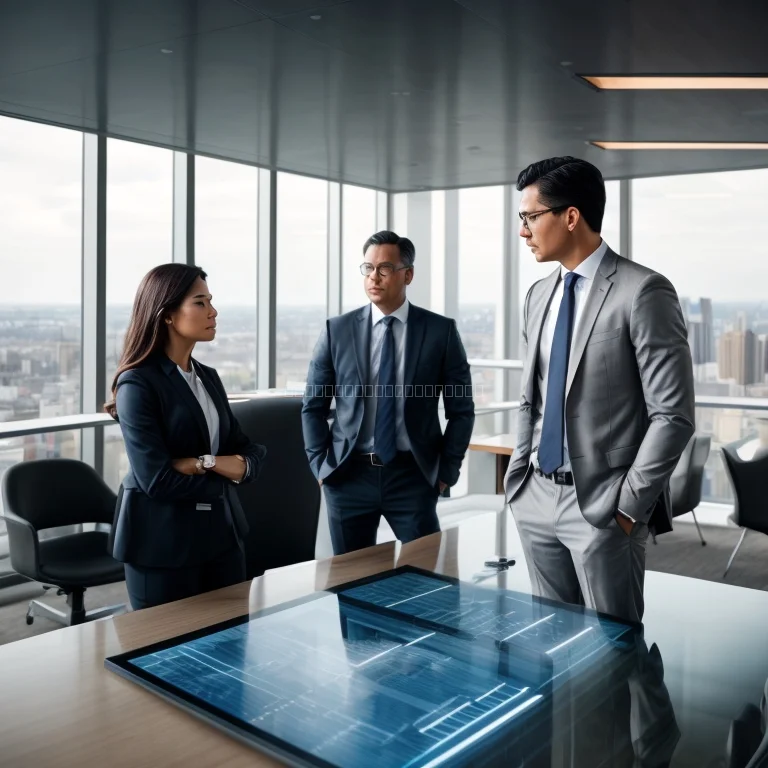 Group of executives in a professional workshop